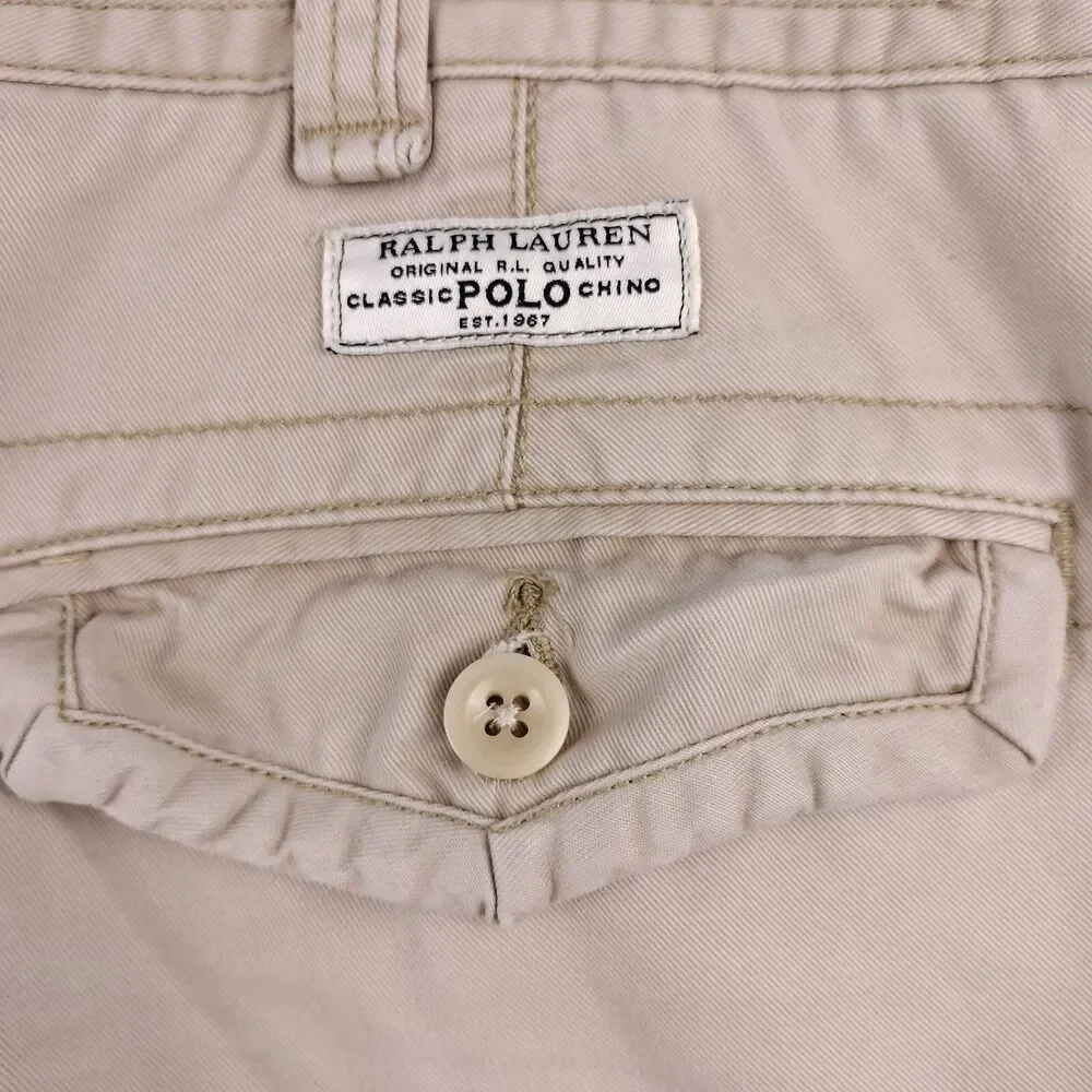Polo Ralph Lauren Cargo Shorts Mens 40 Beige Gellar Military Paratrooper Pockets